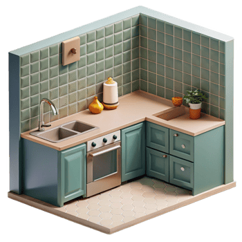 elegant minimalist Contemporary Kitchen Backsplash with Tile Pattern Cutout professional png