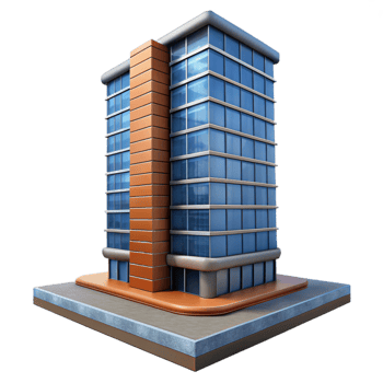 beautiful contemporary Contemporary Office Tower Low Angle View Isolated exclusive png