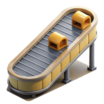 wonderful rustic Conveyor Belt System Top View Isolated exclusive png