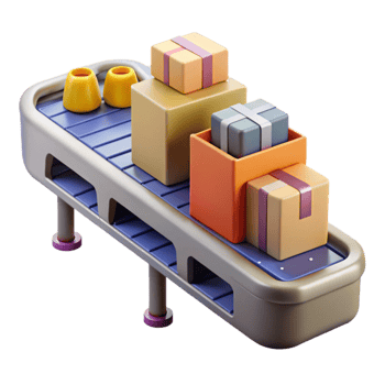 elegant creative Conveyor Belt with Products Moving Cutout 4K png