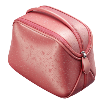 vibrant rustic Cosmetic Bag Pink Zippered Compartments Isolated on Transparent Background high quality png