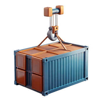 magnificent contemporary Crane Lifting Cargo Container Isolated genuine png