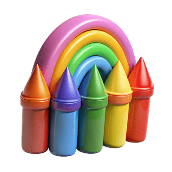 dramatic vintage Crayons in Rainbow Colors Cutout exclusive png