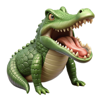 magnificent minimalist Crocodile Cutout Isolated with Open Jaws high resolution png