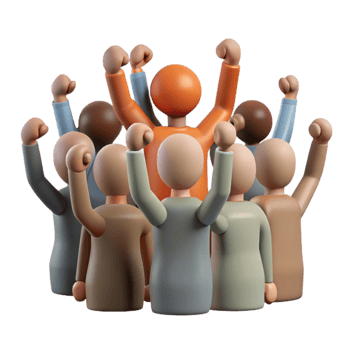 stunning rustic Crowd of People Cheering Silhouette Isolated on Transparent Background 4K png