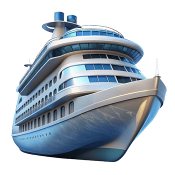 elegant artistic Cruise Ship Docked Transparent Background original png