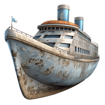 vibrant rustic Cruise Ship Side View Cutout professional png