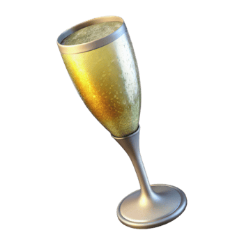 dramatic artistic Crystal Champagne Flute Backlit Cutout premium png