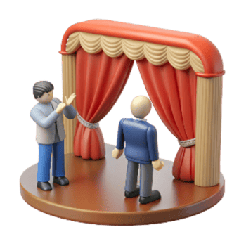 stunning contemporary Curtain Call Actors Bowing Isolated 4K png