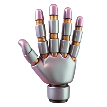stunning minimalist Cybernetic Hand with Articulated Fingers Transparent genuine png