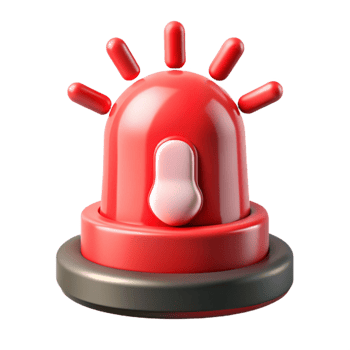 vibrant artistic Cybersecurity Incident Response Icon Red Siren Isolated detailed png