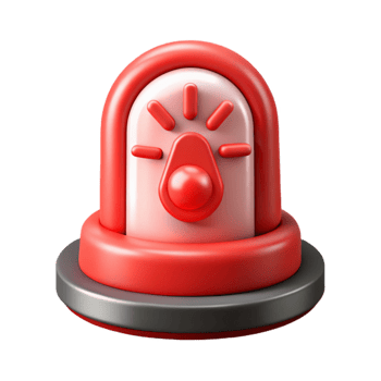 dramatic rustic Cybersecurity Incident Response Icon Red Siren Isolated professional png