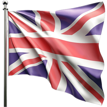 British Union Jack flag waving gracefully with vibrant red and blue colors png