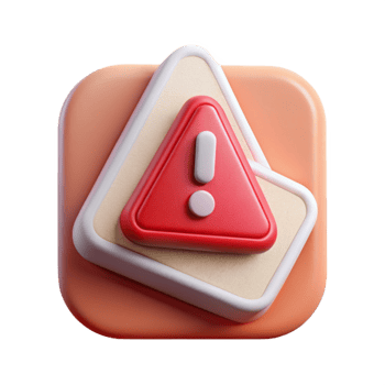 impressive creative Cybersecurity Risk Assessment Icon Red Warning Sign Transparent Background professional png