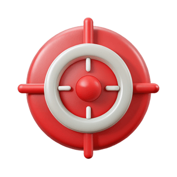 magnificent minimalist Cybersecurity Threat Hunting Icon Red Target Transparent Background detailed png