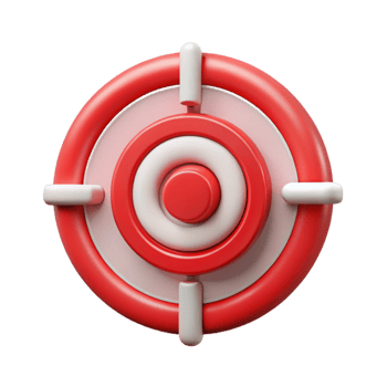 vibrant contemporary Cybersecurity Threat Hunting Icon Red Target Transparent Background 4K png