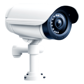 Modern Security Camera with White Housing for Surveillance Purposes png