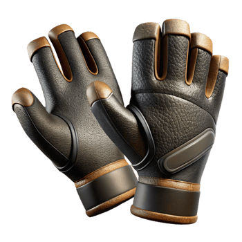 stunning abstract Cycling Gloves Black Color Isolated professional png