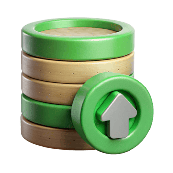 vibrant vintage Data Backup Icon Green Arrow Isolated exclusive png