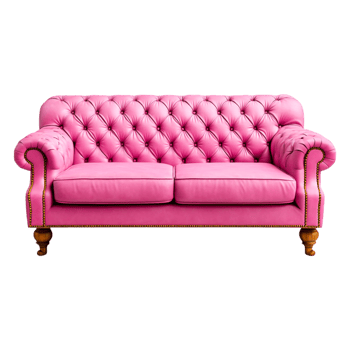 Elegant Pink Chesterfield Sofa with Classic Style and Comfort png
