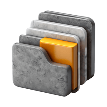 elegant modern Data Classification Icon Gray Folders Transparent Background exclusive png