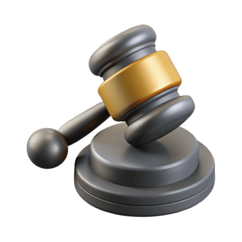 elegant traditional Data Governance Icon Gray Gavel Isolated 4K png