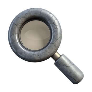 elegant contemporary Data Integrity Monitoring Icon Gray Magnifying Glass Cutout 4K png