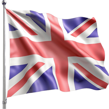 United Kingdom flag waving with its vibrant red white and blue colors png
