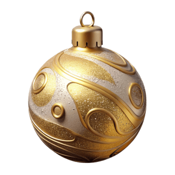elegant abstract Decorated Christmas Ornament Glittering Gold Transparent high quality png