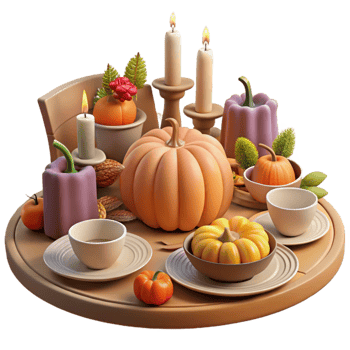 impressive abstract Decorated Thanksgiving Table Autumn Harvest Cutout 4K png