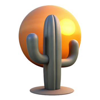 stunning rustic Desert Cactus Silhouette at Sunset Transparent Background authentic png