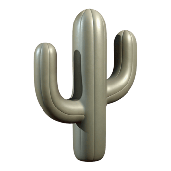 dramatic traditional Desert Cactus Silhouette Stark Outline Transparent Background 4K png