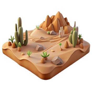 magnificent creative Desert Landscape Panorama Isolated high resolution png