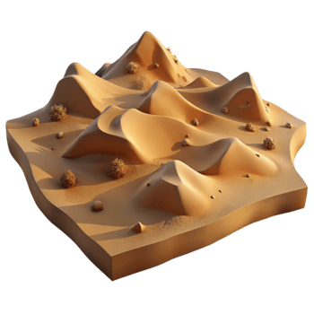 stunning traditional Desert Landscape Isolated with Sand Dunes high quality png