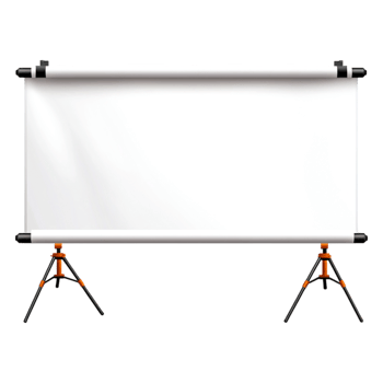 Blank Projector Screen on Tripod Stand for Presentations and Events png