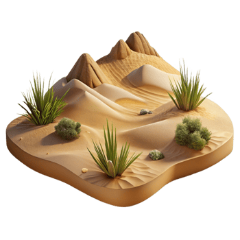 serene artistic Desert Landscape Sand Dunes Arid Climate Cutout exclusive png