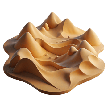 stunning creative Desert Landscape Sandy Dunes Cutout Element authentic png