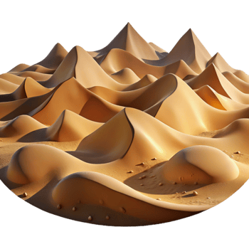 serene artistic Desert Landscape with Sand Dunes and Cacti Cutout original png