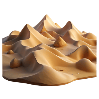 serene classic Desert Landscape with Sand Dunes and Cacti Cutout 4K png