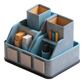 wonderful contemporary Desk Organizer with Compartments Isolated Element authentic png