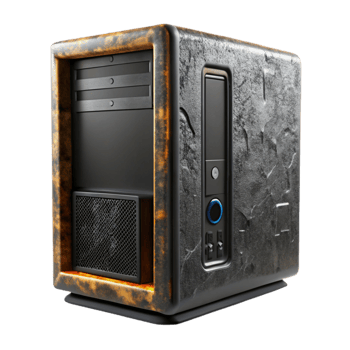 serene contemporary Desktop Computer Tower Black Case Transparent Background premium png