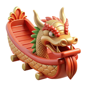 vibrant artistic Detailed Chinese Dragon Boat Festival Decoration Cutout genuine png