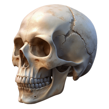 wonderful creative Detailed Human Skull Side View Transparent Background detailed png