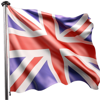 United Kingdom flag waving proudly with red white and blue colors png