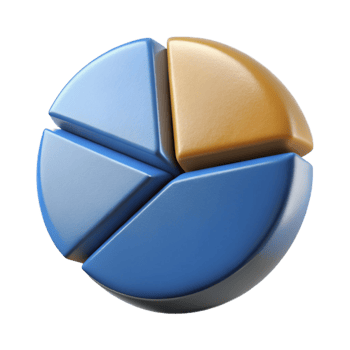 stunning minimalist Digital Pie Chart Diagram Icon Isolated on Transparent Background professional png