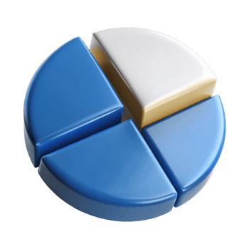 extraordinary abstract Digital Pie Chart Diagram Icon Isolated on Transparent Background genuine png