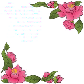 Camellia Frame and Border vector