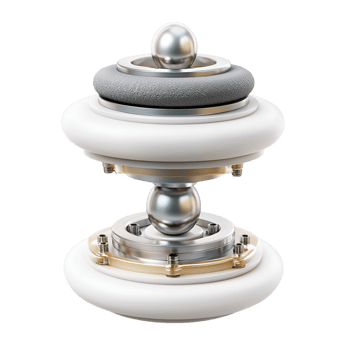 andistic gyroscope with a sleek metallic structure png