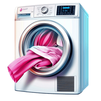 Front load washing machine with colorful clothes png