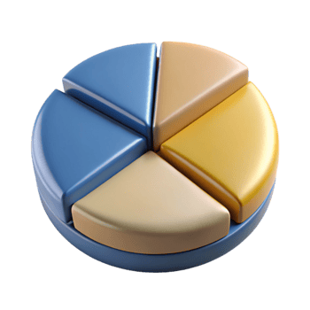 impressive contemporary D Pie Chart Showing Market Share Distribution Transparent high resolution png